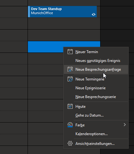 Meeting request erstellen Meeting request erstellen
