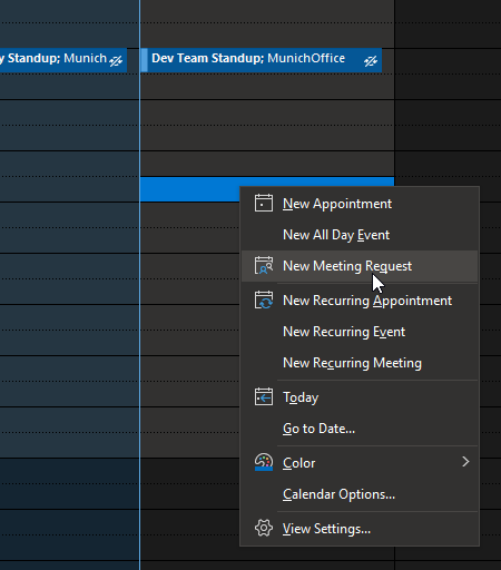 create meeting request Create meeting request
