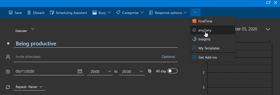 OWA 3dot add-in menu OWA 3dot add-in menu