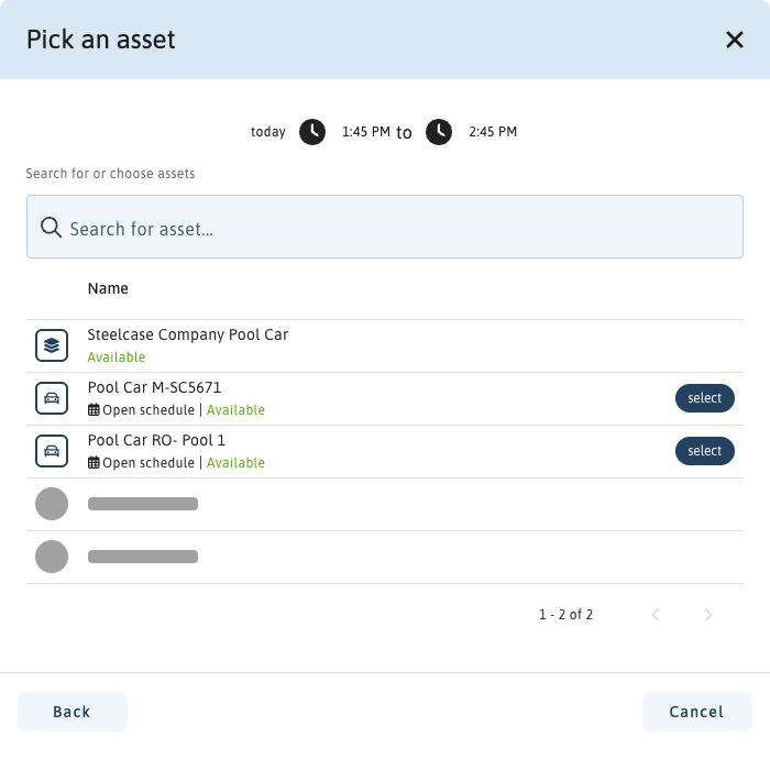 Pick an asset from a group Create Event