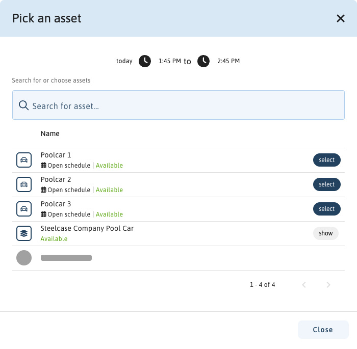 Pick an asset Create Event