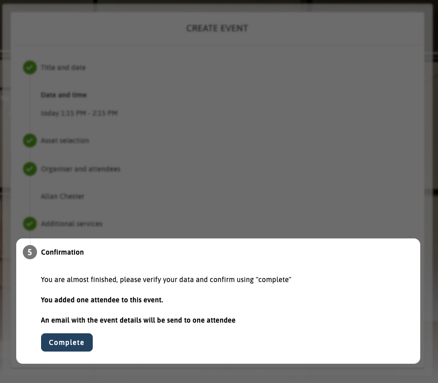 Summary Create Event