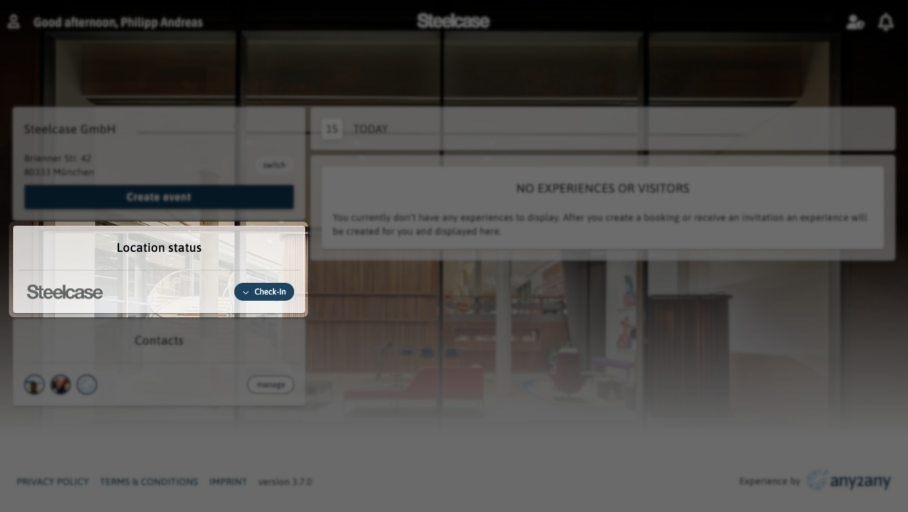 Notifications panel Location status