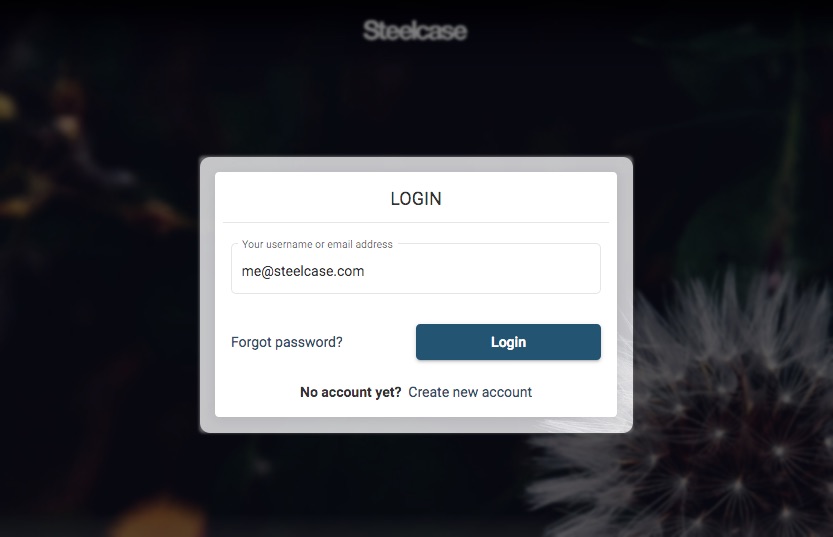 Login screen Login screen