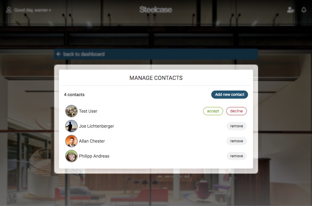 Manage contacts