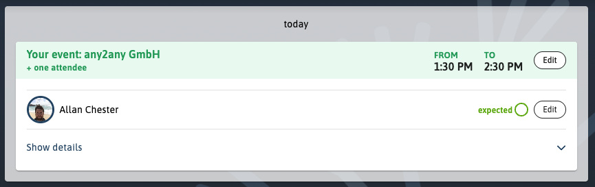 View Event details Manage Event