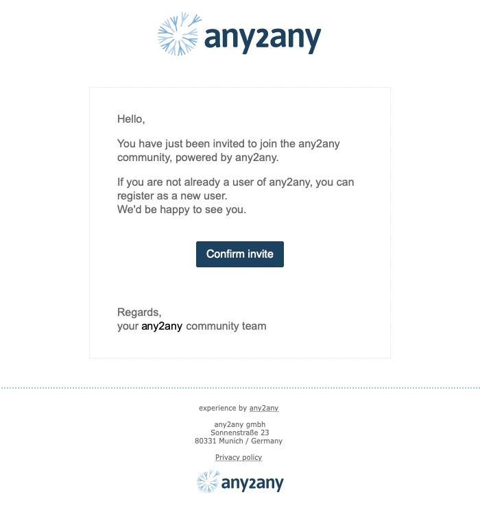 Invite Email Invite email