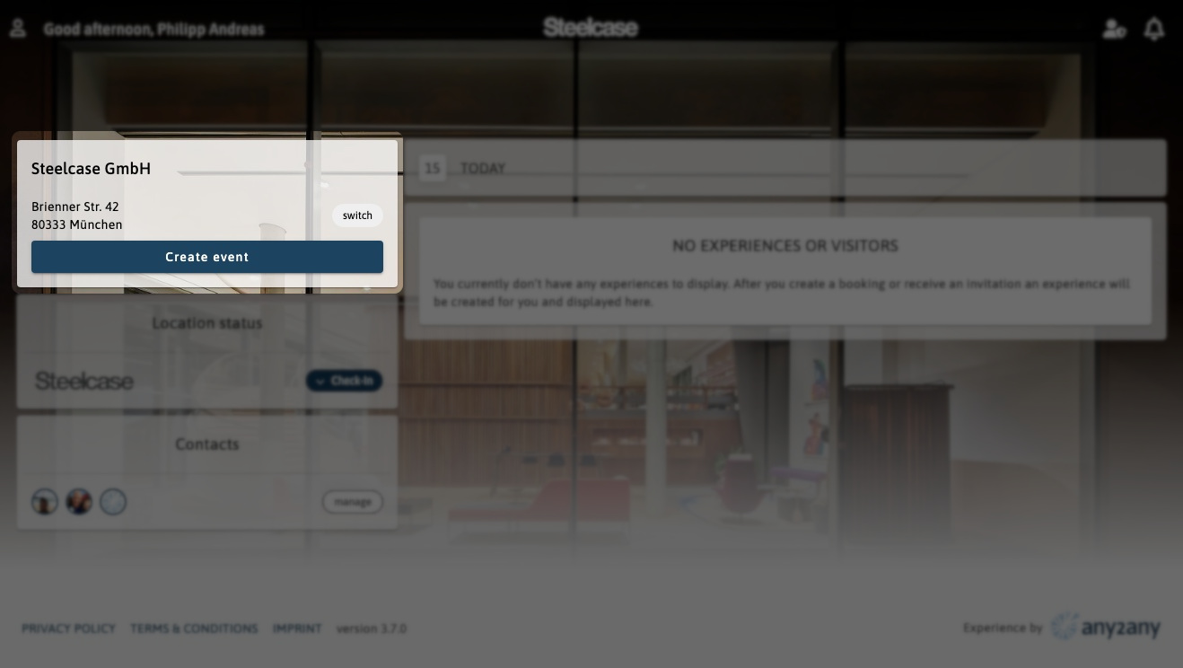 Notifications panel Dashboard with feed
